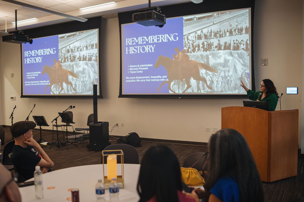Presentation on remembering history at WE RISE 2025
